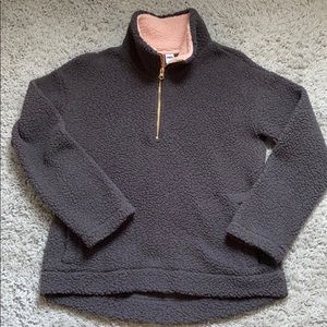 Fuzzy Plush Sherpa 1/4-Zip Pullover for Women